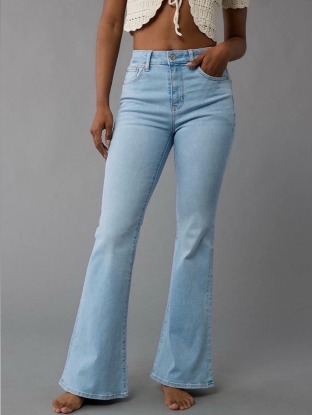 American Eagle Curvy Super high-rise flare next level stretch